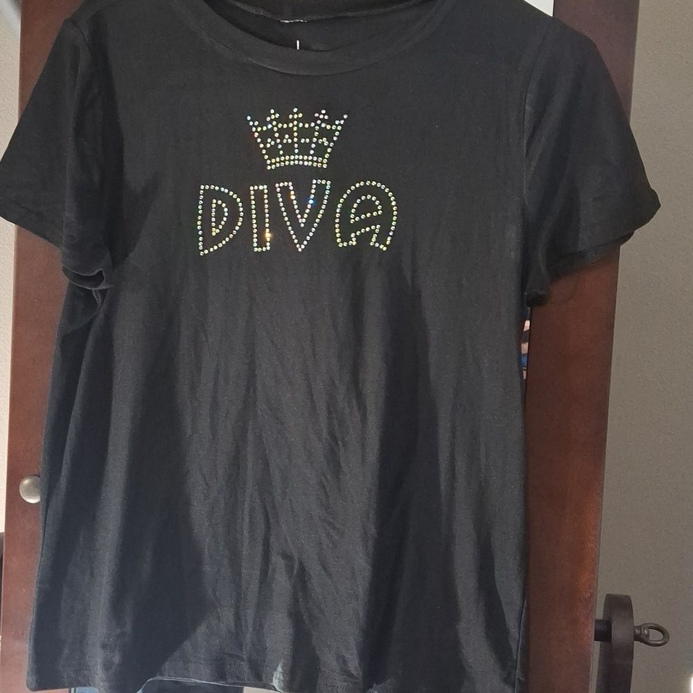 NNWT Diva Crown Rhinestone Baby Tee